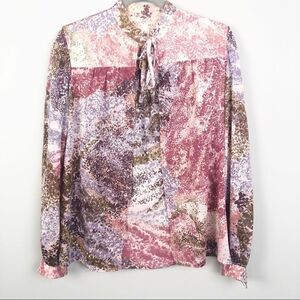 HENRY-LEE | Vintage Tie Neck Long Sleeve Top Sz 10